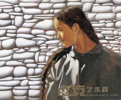 王向明 1993年作 回疆之春 72.7×60.7cm